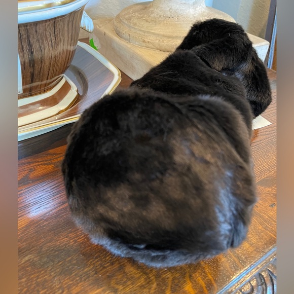 Pottery Barn Espresso Dark Brown Faux Fur Wine Bag with Tie. NWT - Picture 5 of 7